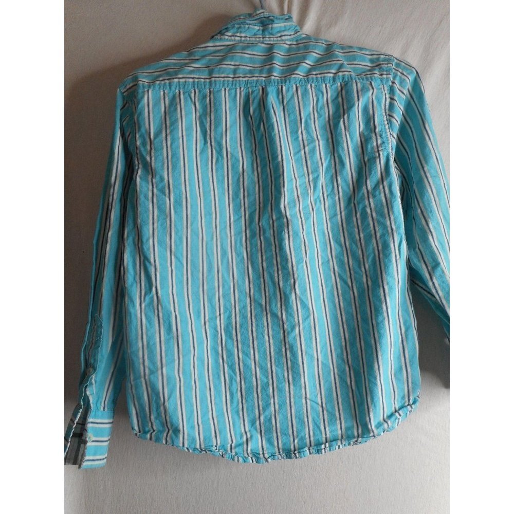 Blue white striped Arizona Jean Co cotton shirt - Picture 4 of 5